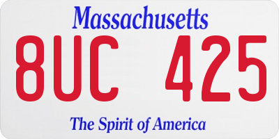 MA license plate 8UC425