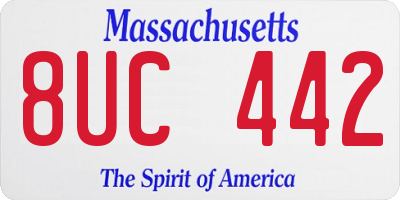 MA license plate 8UC442
