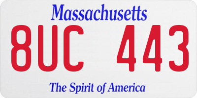 MA license plate 8UC443