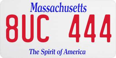 MA license plate 8UC444