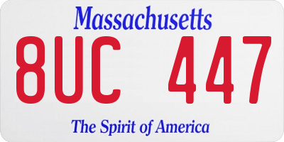 MA license plate 8UC447