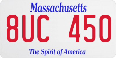 MA license plate 8UC450