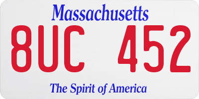 MA license plate 8UC452