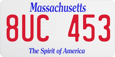 MA license plate 8UC453