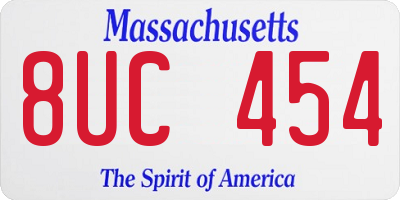 MA license plate 8UC454