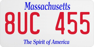 MA license plate 8UC455