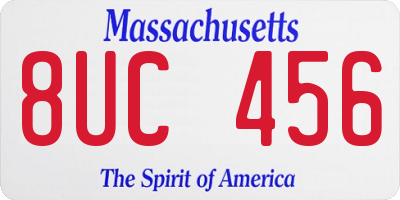 MA license plate 8UC456