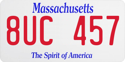MA license plate 8UC457