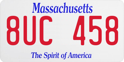 MA license plate 8UC458