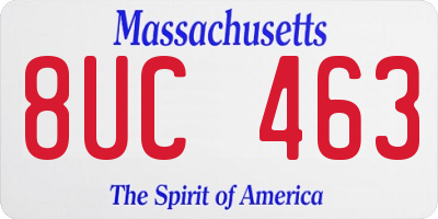 MA license plate 8UC463