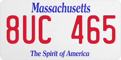 MA license plate 8UC465
