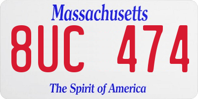 MA license plate 8UC474