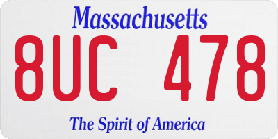 MA license plate 8UC478
