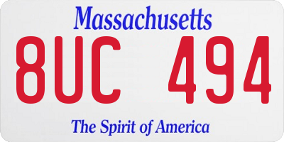 MA license plate 8UC494