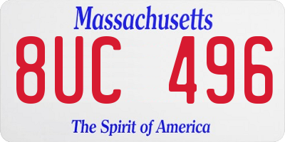 MA license plate 8UC496