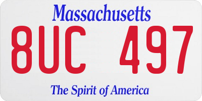 MA license plate 8UC497