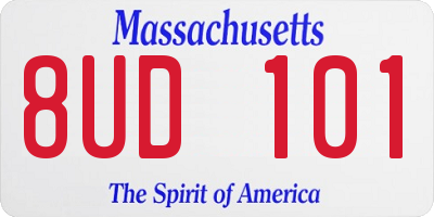 MA license plate 8UD101