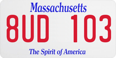 MA license plate 8UD103