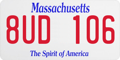 MA license plate 8UD106