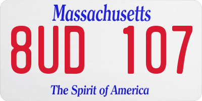 MA license plate 8UD107