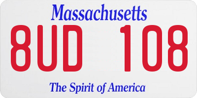 MA license plate 8UD108