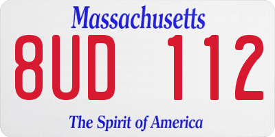 MA license plate 8UD112