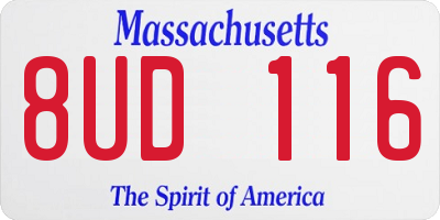 MA license plate 8UD116