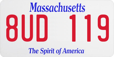 MA license plate 8UD119