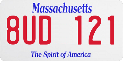 MA license plate 8UD121