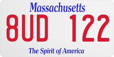 MA license plate 8UD122