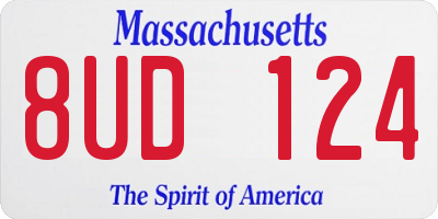 MA license plate 8UD124