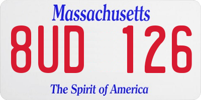 MA license plate 8UD126