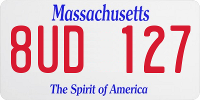 MA license plate 8UD127