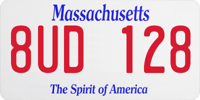 MA license plate 8UD128