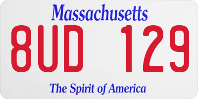 MA license plate 8UD129