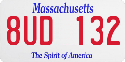 MA license plate 8UD132