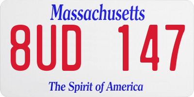 MA license plate 8UD147