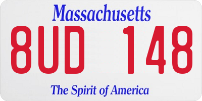 MA license plate 8UD148