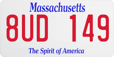 MA license plate 8UD149
