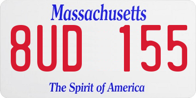 MA license plate 8UD155