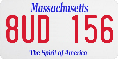 MA license plate 8UD156