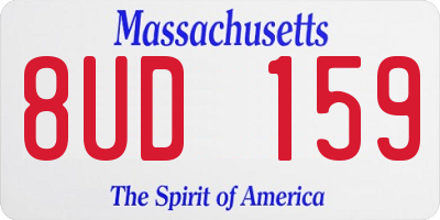 MA license plate 8UD159