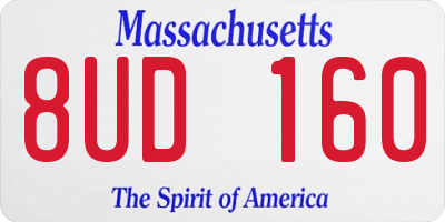 MA license plate 8UD160