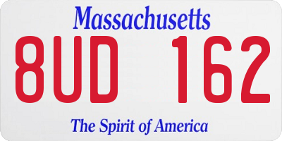 MA license plate 8UD162