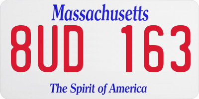 MA license plate 8UD163