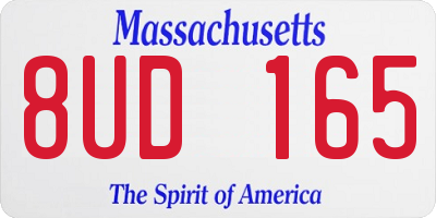 MA license plate 8UD165