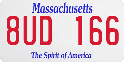MA license plate 8UD166