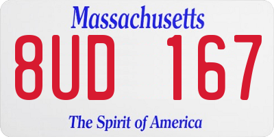 MA license plate 8UD167