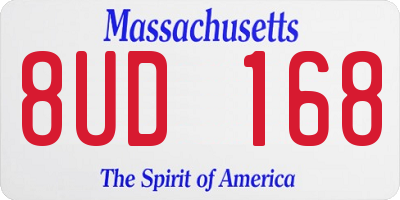 MA license plate 8UD168