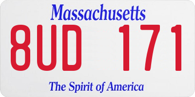 MA license plate 8UD171